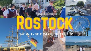 Rostock Germany walking tour 4K 60fps Baltic sea coast [upl. by Vento]