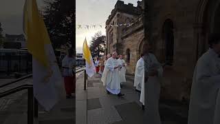 Procession for the start of the Mass at St Mirins Cathedral with the Papal Nuncio Archbp Buendia [upl. by Dagall495]