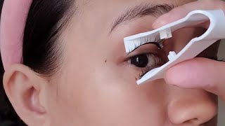 How to put magnetic eyelashes 1st time trying [upl. by Ahsienauq]