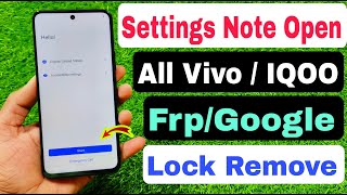 Settings Note Open 👍 All Vivo Frp Bypass New Trick 2025  Vivo T3x 5g Frp Bypass Android 14 [upl. by Jaye]