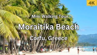 🏖️Moraitika Beach Corfu Greece  Mini evening walking tour 4K  June 2023 [upl. by Viva]