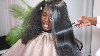 THE BEST HAIR WASHING🧼4B 4C Hair Care🫧Silk Press Full Process🫧8 Million Views🏆 [upl. by Mandelbaum915]