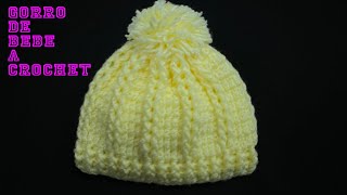 PASO A PASO PARA TEJER GORRO PARA BEBE [upl. by Refinne274]