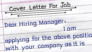 How To Write A Cover Letter For A Job Application  Cover Letter For Job Application [upl. by Elylrac]