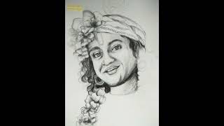 Krishna Drawing  Easy Pencil Shadings  Radha Krishna Title Song [upl. by Giralda]