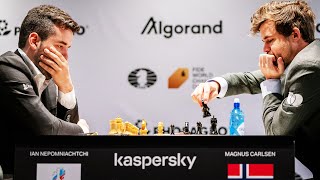 Ian Nepomniachtchi vs Magnus Carlsen  World Chess Championship 2021  Game 11 [upl. by Llered]