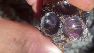 6Ray Huckleberry Star Garnet Crystal wMultiple Concave Dome Cuts [upl. by Gerty696]