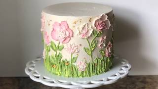 Painted Buttercream Flower Cake Tutorial [upl. by Tracie]