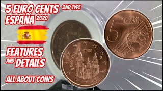 5 Euro Cents 2020  España  Features and Details  All About Coins [upl. by Nehtiek]