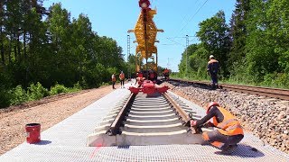 Капитальный ремонт железной дороги  все процессы  Railway track complete repair  all processes [upl. by Isej]