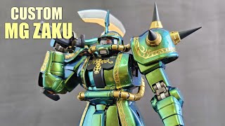 307 Custom Build MG Zaku II Dozle Zabi Use  Using Armored Komodo Chromaflair Pigment [upl. by Yrannav]