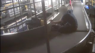 Boy takes wild ride on baggage conveyor belt at MSP Airport  FOX 9 KMSP [upl. by Philoo]