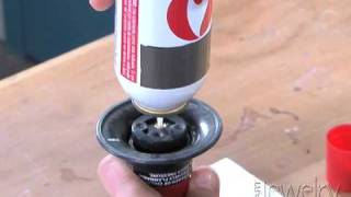 Art Jewelry  Filling a butane torch with fuel [upl. by Trimmer]