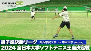 2024全日本大学ソフトテニス王座決定戦 男子準決勝リーグ 神谷・中内関西学院大vs松田・結城中京大 [upl. by Surazal764]