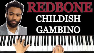 Redbone Childish Gambino Piano Tutorial Shorts [upl. by Goda165]