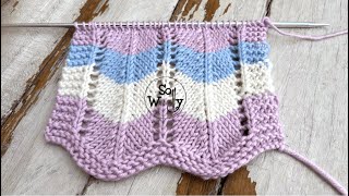 How to Knit a Gorgeous Chevron Stitch Pattern  Great for Blankets 2 Easy Rows  So Woolly [upl. by Osugi435]