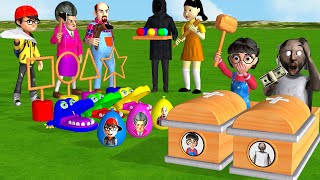 Scary Teacher 3D vs Squid Game Crocodile Teeth and Wood Honeycomb Candy Challenge with Coffin Dance [upl. by Ttiwed325]