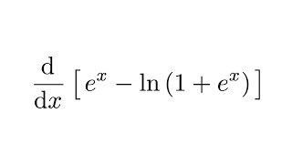 Derivative of ex  ln1ex [upl. by Arriaet]