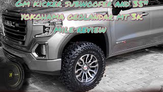 GM Kicker Subwoofer and Leveled AT4 35s 3k Mile Review [upl. by Johppa]