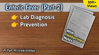 Enteric fever Part2  Typhoid fever  Lab diagnosis  Prevention  M For Microbiology [upl. by Nosiddam]