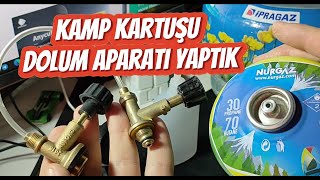 KAMP KARTUŞU DOLUM APARATI NASIL YAPILIR  Nurgaz 450 gram kamp tüpü kaç gram doldurduk [upl. by Yrocaj951]