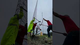 Safe Dismantling of HighRise Mobile Towers  Cutting Anchors with Precision shorts youtubeshorts [upl. by Lederer]