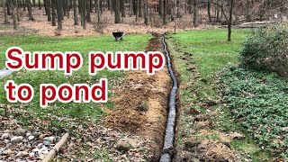 Build a pond with sump pump drainage part 2  Successful drainage [upl. by Jollanta]