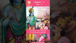 Bhagavad Gita Fifth Chapter Slokam 3 bhagavadgitainenglish shorts bhagavadgitachapter5 [upl. by Dasha10]