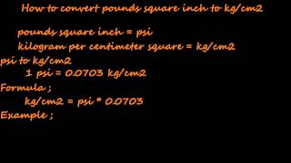 how to convert psi to kilogram per centimeter square kgcm2  pressure converter [upl. by Aciretal870]