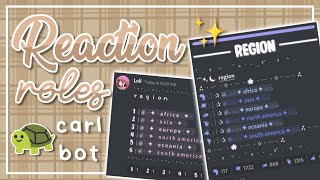 discord reaction roles using carl bot tutorial  lenility ✰ [upl. by Enirbas555]