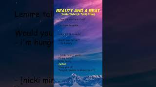 Justin Bieber ft Nicki Minaj  Beauty And A Beat Lyrics shorts [upl. by Barbaresi]