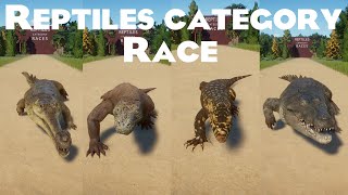 Reptiles Category Race in Planet Zoo included Komodo Dragon Nile Monitor Aldabra Tortoise end etc [upl. by Edouard]