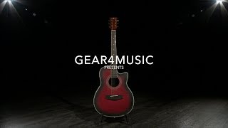 Roundback Electro Acoustic Guitar by Gear4music Red Burst  Gear4music demo [upl. by Manno]