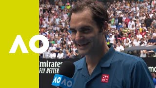 Roger Federer oncourt interview 2R  Australian Open 2019 [upl. by Aitnis]