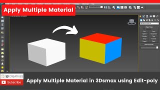 Apply multiple materials in 3ds max using editpoly3DCreatives [upl. by Flann]