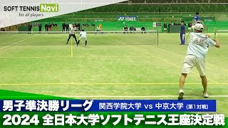 2024全日本大学ソフトテニス王座決定戦 男子準決勝リーグ 岩﨑・上通関西学院大vs立野・井口中京大 [upl. by Otila]