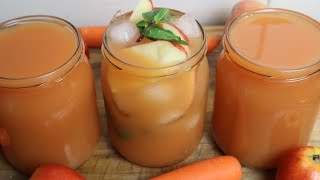 CARROT APPLE GINGER LIME LEMON JUICE  HEALTHY REFRESHING DRINK RECIPE [upl. by Asia]