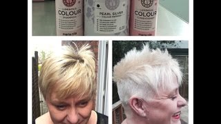 Ladies bleachplatinum toner and shave refresh using Maria Nila in Pearl Silver [upl. by Arriaet]