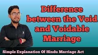 Difference between void and voidable marriage void and voidable marriage HMA1955lawwithtwins [upl. by Anala]