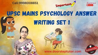 UPSC Mains Psychology Answer Writing Set 1 Sample Answer amp Improvement Areas psychologyoptional [upl. by Fennell]