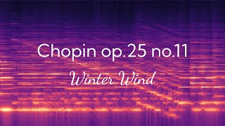 Chopin quotWinter Windquot op 25 no 11  Spectrum Visualization [upl. by Naerad]