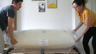 eve Hybrid Mattress unboxing  Charlotte Hu unboxes our eve hybrid Mattress [upl. by Yrroc]