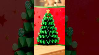 How To Easy Make 3D Christmas Tree Card  🎄 Paper Craft DIY Tutorial [upl. by Neitsirk]