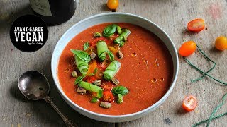 GAZS GAZPACHO SOUP  QUICK SUMMER DISH 13  avantgardevegan by Gaz Oakley [upl. by Artemed]