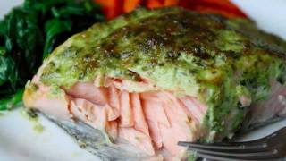 Broiled HerbCrust Salmon Recipe  Easy Broiled Fish Technique [upl. by Waylin]