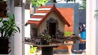 Turn old wood into most amazing wooden bird house and bird feeder [upl. by Zeeba412]