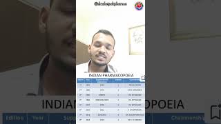 Indian pharmacopoeia edition pharmacopoeia edition yearpharmaceutics bpharma dpharma drx shorts [upl. by Battista]