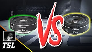 Canon 24mm Vs 40mm  Which Should You Buy  DSLR Lens Comparison [upl. by Turtle]