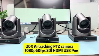 20X Zoom Ai tracking PTZ camera 1080p60fps with SDI HDMI USB Poe interfaces for video live stream [upl. by Alaine]