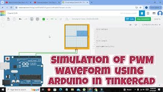 simulation of pwm waveform with arduino in tinkercad  pulse width modulation in tinkercad [upl. by Oberheim721]